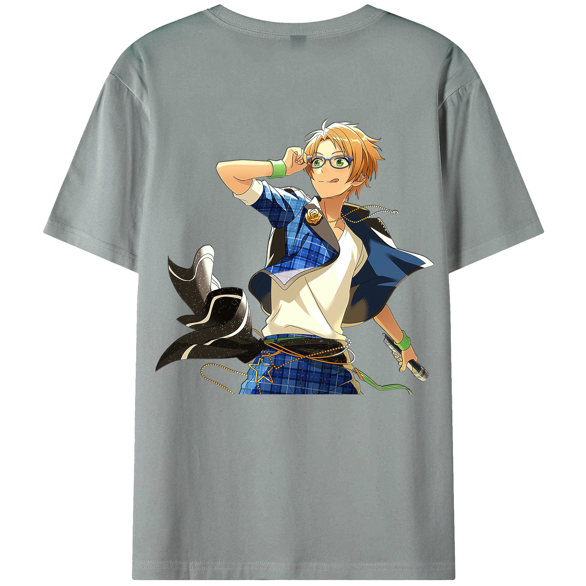 （画像用） あんさんぶるスターズ! Ensemble Stars 綿100％ メンズ半袖Tシャツ（バックプリント） 通気性
